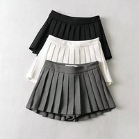 Летние юбки с высокой талией, женские Пикантные мини-юбки, винтажная плиссированная юбка, корейские теннисные юбки, короткие белые черные 1005003217403355