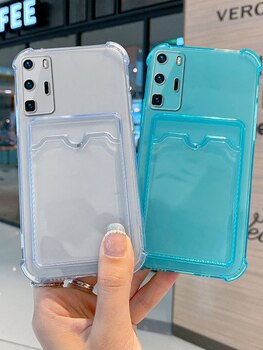 Прозрачный мягкий силиконовый чехол для телефона Xiaomi Redmi Note 10 Pro, Роскошный чехол с карманом для карт из ТПУ для Redmi Mi Note 8 9 Pro Max 9S, милые чехлы 1005003228193174