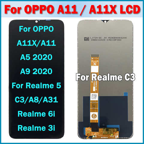Оригинальный ЖК-дисплей для OPPO Realme C3 сенсорный экран дигитайзер для A5 A9 2020 Realme 5 ЖК-дисплей A11X A8 A31 Realme 6i ЖК-дисплей 1005003235472847