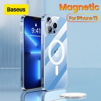Магнитный чехол Baseus для iPhone 14 13 12 Pro Max, поддержка беспроводной зарядки, задняя крышка, прозрачный защитный Магнитный чехол 1005003239285387