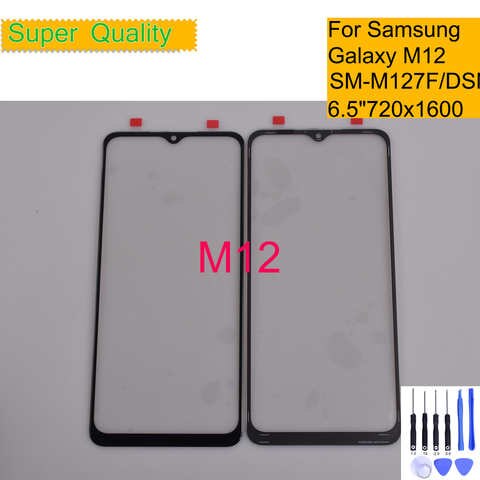 Сменный сенсорный экран для Samsung Galaxy M12 M127, передняя стеклянная панель, Внешний ЖК-дисплей, объектив, переднее ЖК-стекло с клеем OCA 1005003239751930
