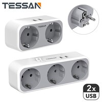 USB-адаптер TESSAN с розетками 2/3 и 2 USB-портами для зарядки 1005003244918083