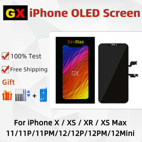 OLED ЖК-экран ONETEN для iPhone X XS XR XS Max 11 12 PRO MAX с 3D сенсорным дигитайзером в сборе, сменный дисплей для iPhone X 1005003249189828