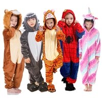 Зимняя мягкая теплая Пижама-кигуруми в виде единорога, Льва, паука, с капюшоном, Мультяшные животные, для косплея, пижама для мальчиков, Детская Пижама 1005003250893861