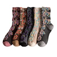 Женские зимние носки 3 пары, хлопковые носки с принтом в фольклорном стиле на заказ, длинные носки, аксессуары для одежды, милые винтажные женские носки 1005003253570749