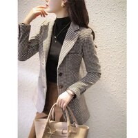 Женский шерстяной пиджак средней длины, приталенный пиджак из твида, 790 1005003256092175