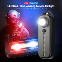 Многофункциональный красный и синий светодиодный полицейский предупредительный фонарь, мощсветильник мини-фонарик, перезаряжаемый фонарик с зажимом на плечо 1005003256544269