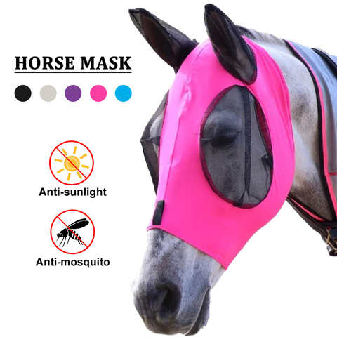 Маска для лошадей с защитой от УФ-лучей, дышащая сетчатая защита для глаз животных, для верховой езды, украшение для лошадей, 1 шт. 1005003257750511
