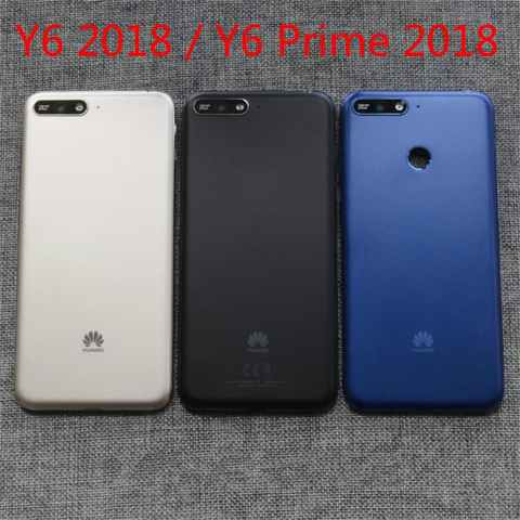 Крышка батарейного отсека для Huawei Honor Y6 2018, Крышка батарейного отсека Y6 Prime 2018, задняя крышка, стеклянный объектив камеры, кнопка питания и громкости 1005003258349158