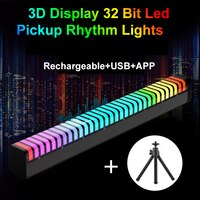 3D дисплей пикап ритм огни 32 бита светодиодное приложение управление звуком ночные огни RGB перезаряжаемая трубка настольная лампа автомобиль декор стола в комнате 1005003261035282