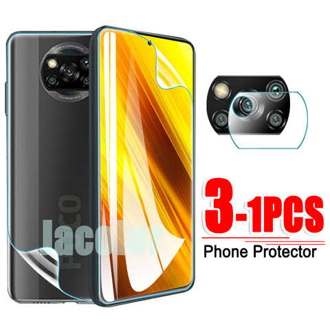 Защитная Гидрогелевая пленка для Xiaomi Poco X3/M3/F3/F2/M2 NFC/GT/Pro, Защитная пленка для экрана, задняя крышка, стекло для камеры POCOX3 POCOF3 X F 3 1005003263700548