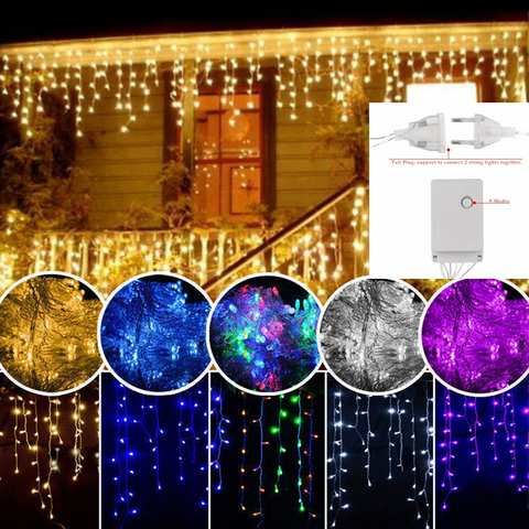 Рождественская гирлянда, 5 м, свисающая на 0,4-0,6 м, праздничная светодиодная гирлянда, гирлянда для балкона, дома, ограждения, окна, Новогоднее украшение 1005003269381079