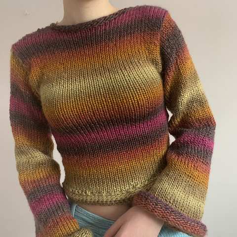 Женский винтажный трикотажный свитер в полоску, укороченный пуловер в стиле 90-х, милый трикотажный пуловер в стиле ретро, уличная одежда, y2k, Осень-зима 1005003270975776