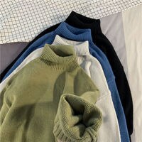 Однотонный свитер-водолазка Y2k для мужчин и женщин, индивидуальный вязаный модный брендовый свитер в гонконгском стиле для пары 1005003273374345