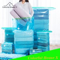 Вакуумный компрессионный мешок большой емкости, утолщенный дорожный мешок для хранения одежды и одеял, герметичный, синий 1005003277094161