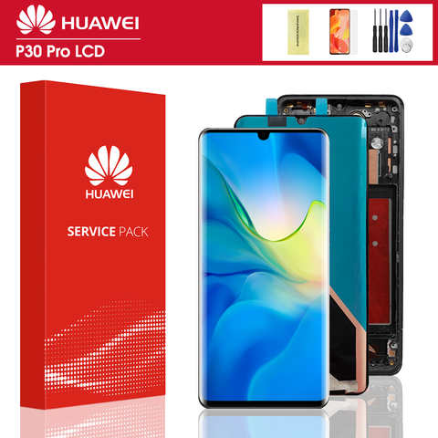 Оригинальный дисплей 6,47 дюйма с заменой рамки для Huawei P30 Pro, ЖК-дисплей с сенсорным экраном и дигитайзером в сборе, зеркальный дисплей 1005003281174637
