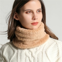 Новый однотонный толстый плюшевый шарф-кольцо для женщин, кашемировый мягкий шейный платок, женская маска для улицы и лыж, хлопковый теплый шарф-туника, шарф Bufanda 1005003281422155