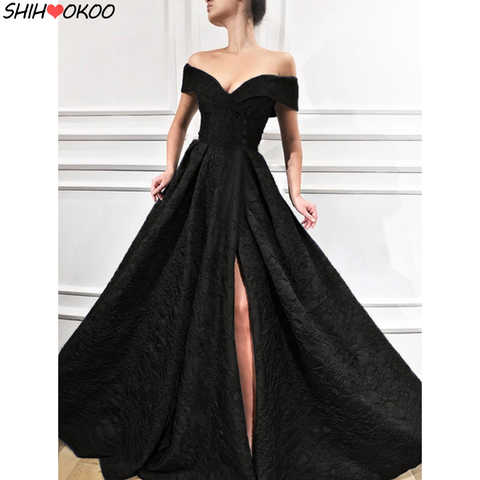 Женское вечернее платье до пола, черное бальное платье в пол, шикарное платье для выпускного 1005003281715286