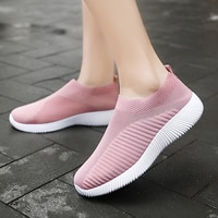 Кроссовки-носки для женщин, вязаные, без застежки, плоская подошва, лоферы, прогулочная обувь, большие размеры, весна-лето 1005003290428146