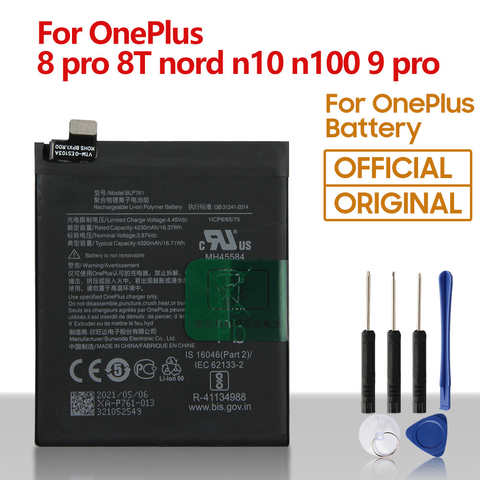 Оригинальный сменный аккумулятор для OnePlus 8 8Pro 8T 9 9Pro 9R OnePlus Nord N10 Nord N100 BLP761 BLP759 BLP785 BLP813 1005003292711452