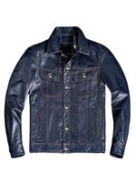 Мужская однобортная куртка Lee 101J, синяя облегающая короткая куртка из натуральной воловьей кожи, Повседневная стильная осенняя одежда 1005003293752644