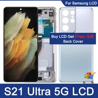 Новый оригинальный 6,8 ''ЖК-дисплей для Samsung Galaxy S21 Ultra 5G G998 G998U дисплей с сенсорным экраном дигитайзер для Samsung S21 Ultra LCD G998B 1005003294802872
