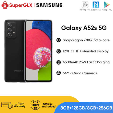 Смартфон Samsung Galaxy A52s SM-A528, телефон Snapdragon 778G, процессор 120 Гц FHD + sAmoled, 12 диапазонов, поддержка аккумулятора 4500 мАч 1005003299151671