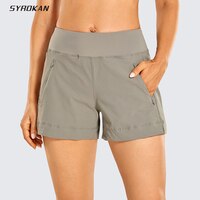 Женские шорты SYROKAN, легкие, для пеших прогулок, путешествий, для активного отдыха, быстросохнущие спортивные шорты для тренировок с карманами на молнии, короткие штаны 4 дюйма 1005003299330386