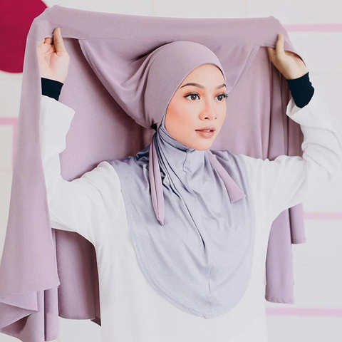 Мусульманский модный однотонный шифоновый хиджаб с повязкой нескользящий женский дышащий ислам длинный хиджаб повязка на голову тюрбан повязка на голову 1005003303115853