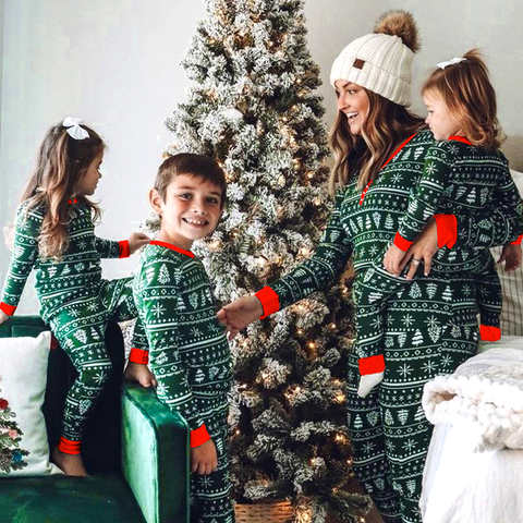 2022 рождественские пижамы, Семейный комплект для матери, отца, детской одежды, семейный образ, наряд для маленьких девочек, комбинезоны, одежда для сна, пижамы 1005003307979405