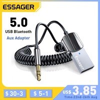 Адаптер Essager Bluetooth Aux с USB на гнездо 3,5 мм, автомобильный аудио Aux Bluetooth 5,0, комплект громкой связи для автомобильного приемника, BT передатчик 1005003314052937