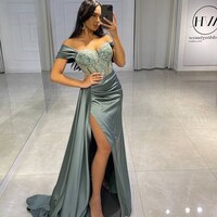 Thinyfull пикантные вечерние платья для выпускного вечера длинное вечернее платье с открытыми плечами 2021 коктейльное платье с высоким разрезом и аппликацией Саудовская Аравия Дубай 1005003329343073