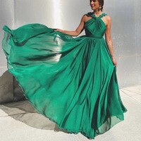 Женское вечернее платье без рукавов, простое зеленое ТРАПЕЦИЕВИДНОЕ платье с открытой спиной для выпускного вечера, Элегантное Длинное платье, коктейльное платье, 2022 1005003346919758