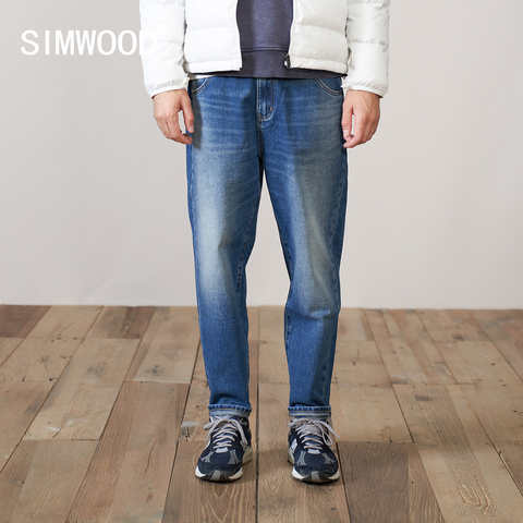 SIMWOOD 2022 осенние новые свободные зауженные джинсы мужские до щиколотки 100% хлопок размера плюс джинсовые штаны брендовая одежда SK130814 1005003356407154