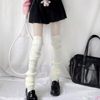 Униформа JK выше колена 70 см, японские гетры, Корейская Лолита, зимние женские вязаные носки для девочек, носки со складками, теплый чехол для ног 1005003363153663