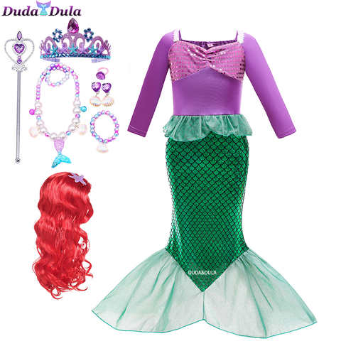 Детский маскарадный костюм Ариэль для девочек, Русалочка, платье принцессы, карнавальный костюм для вечеривечерние на Хэллоуин, день рождения 1005003382677919