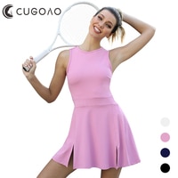 CUGOAO модный костюм из двух предметов для тенниса с шортами без рукавов плиссированные платья для бадминтона и гольфа костюм Спортивная одежда для тренировок 1005003385024990