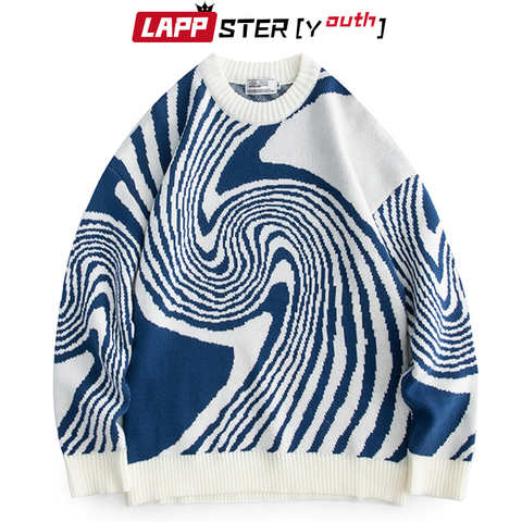 LAPPSTER-молодежный Мужской винтажный вязаный свитер в стиле Харадзюку 2023 мужские корейские модные пуловеры мужская Японская уличная одежда дизайнерские свитера 1005003406949025