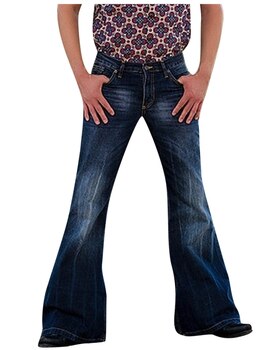Джинсы мужские винтажные в стиле панк, легкие брюки-клеш с карманами, полная длина, модная одежда 1005003407854977