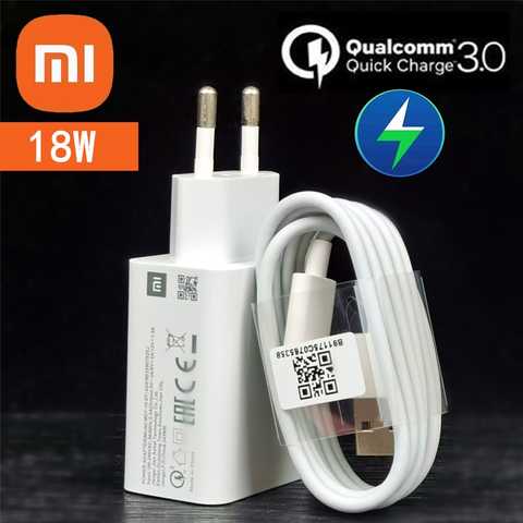 Зарядное устройство Xiaomi 18 Вт, оригинальное быстрое зарядное устройство ЕС QC 3,0, Usb-кабель для быстрой зарядки Redmi Note 6 7 8 Pro 9 10 POCO M3 9A 10A 4X 1005003409363073