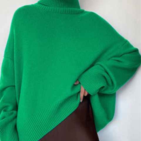 Вязаный женский свитер с высоким воротником 1005003417136832