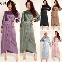Новинка 2022, модное платье-туника в Европе и арабском мусульманском стиле, женская одежда в Дубае, сатиновое платье LR386 1005003423540271