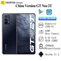 Смартфон Realme GT Neo 2T, 1200 дюйма, 6,43 Гц, 65 Вт, 120 мАч 1005003429184970
