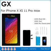 OLED-экран GX для iPhone X XS XR 11 12 13 Pro Max, ЖК-дисплей с дигитайзером, сенсорный экран без битых пикселей в сборе, замена 1005003429548781