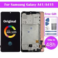 100% тест Super AMOLED для Samsung Galaxy A41 SM-A415 A415F ЖК-дисплей с сенсорным экраном дигитайзер в сборе для A41 ЖК-дисплей 1005003432640632