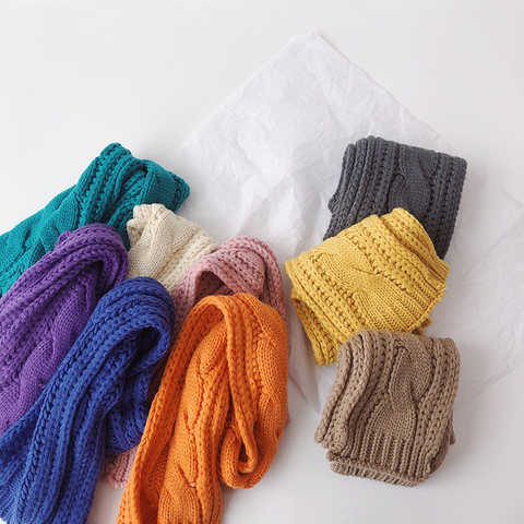 Осенне-зимний вязаный шарф для мальчиков и девочек, мягкий теплый шейный платок для малышей, Детские шарфы на шею, 9 цветов 1005003442292707