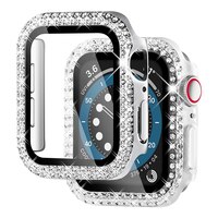 Алмазный чехол для Apple watch band 44 мм 42 мм 38 мм iwatch series 6 5 4 se, шикарный бампер, защита экрана, чехол для apple watch 1005003446384688