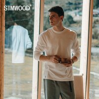 SIMWOOD/Новинка осени 2022, мужские базовые футболки с длинными рукавами, большие размеры 260 г, 100% хлопок, Теплые Топы из углеродистой шлифованной ткани, пуловеры 1005003449150424