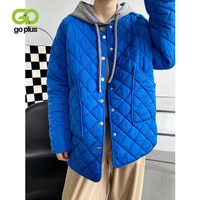 Женская Стеганая куртка GOPLUS, синяя парка в Корейском стиле, зимняя куртка, C11844 1005003451006662