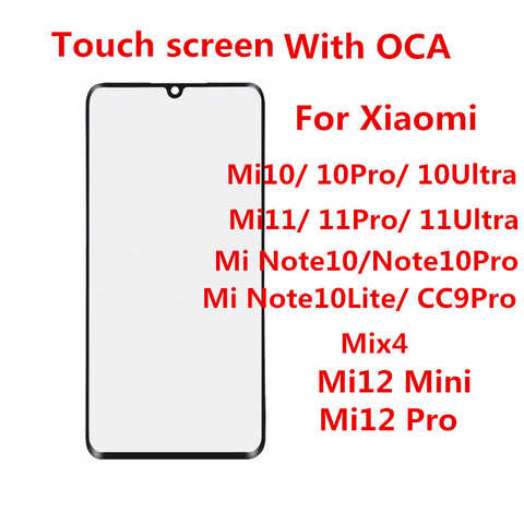 Переднее стекло для Xiaomi Mi 12 Pro 10 11 Ultra Note 10 Lite Mix 4, складной сенсорный экран, ЖК-дисплей, панель, крышка, запасные части + OCA 1005003453694572